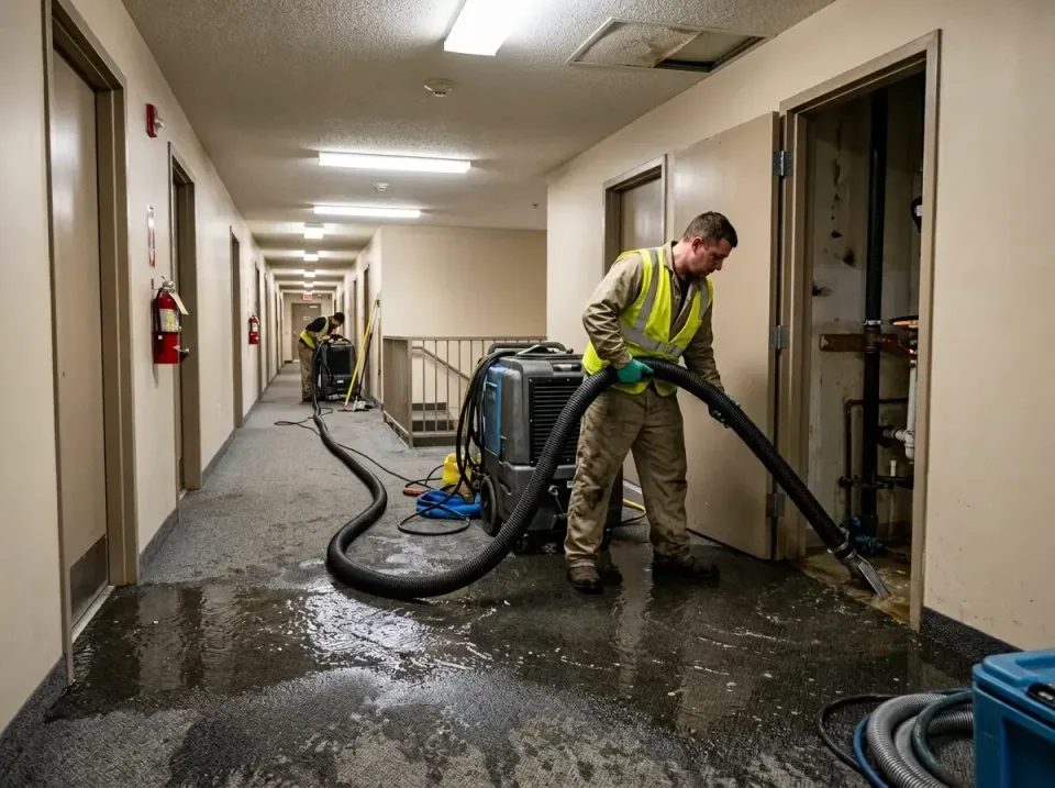 multi-unit-apartment-hallway-f-005 — frequently asked questions, Emergency Burst Pipe Water Extraction & Removal in West Lib…
